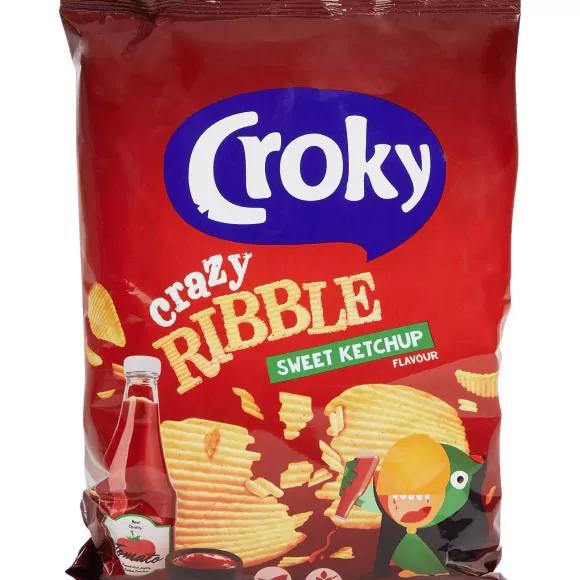 Croky Chips> Crazy Ribble Chips Sweet Ketchup