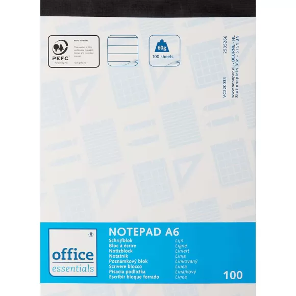 Office Essentials Papier & Schriften> Schrijfblokken A6
